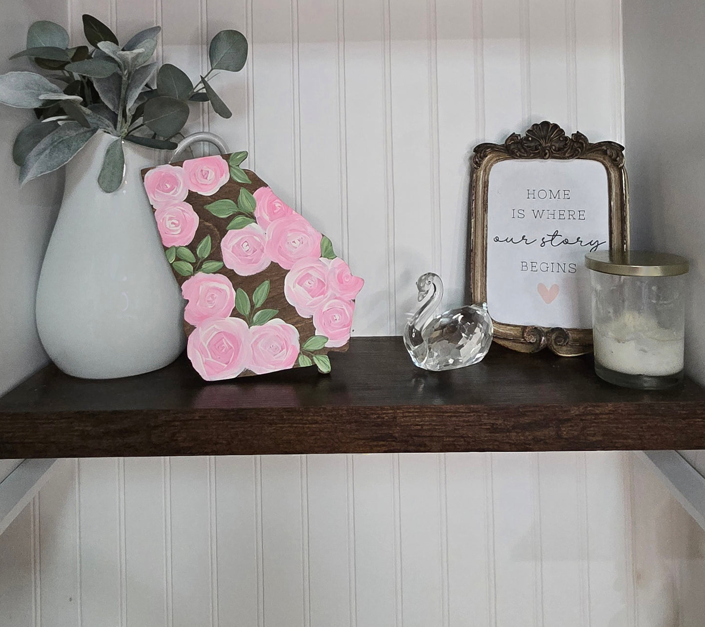 Georgia Pink Rose Shelf Sitter