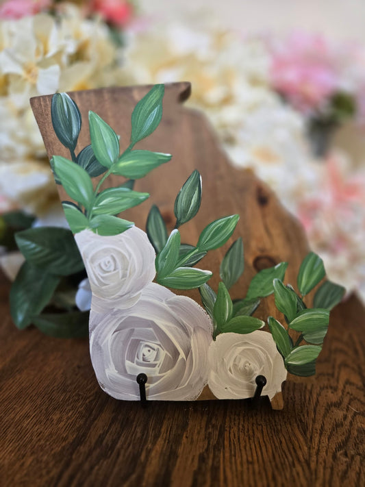 Georgia Lilac and White Rose Shelf Sitter
