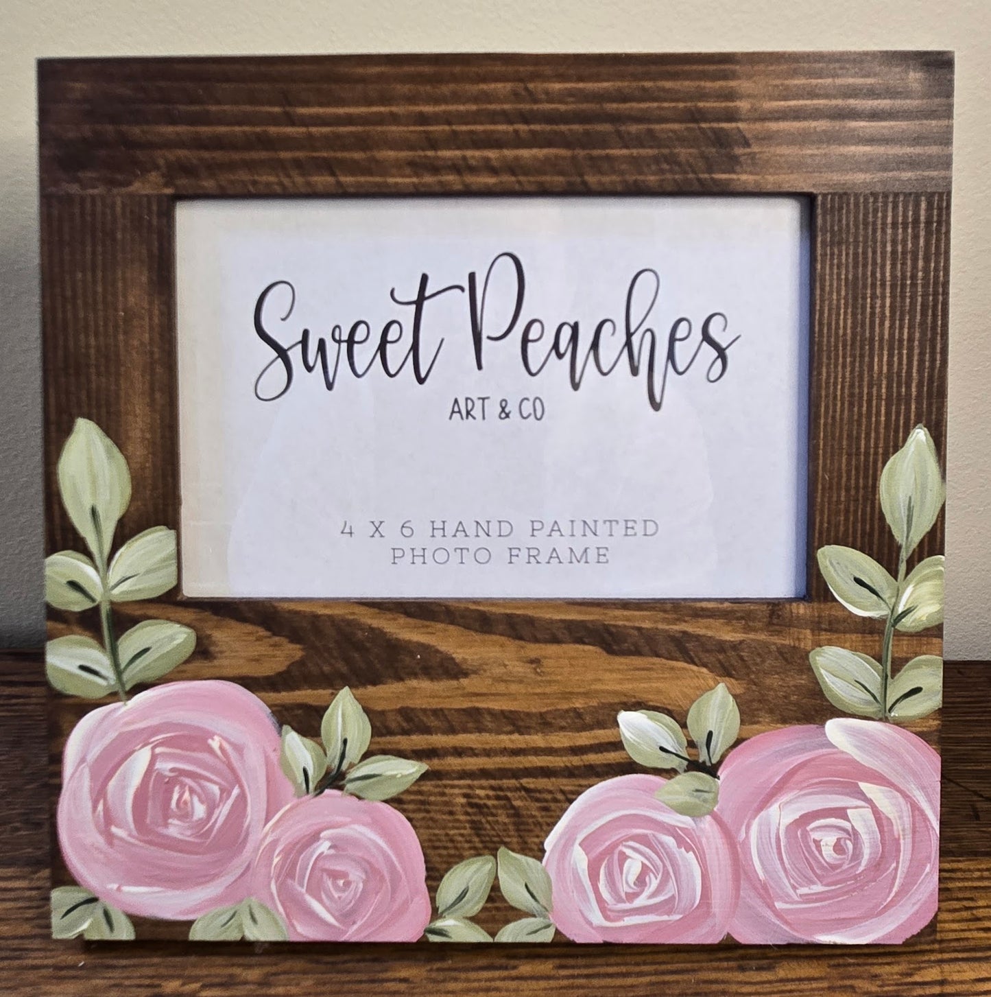 Blush Rose Cottage Hand-Painted 4x6 Keepsake Frame