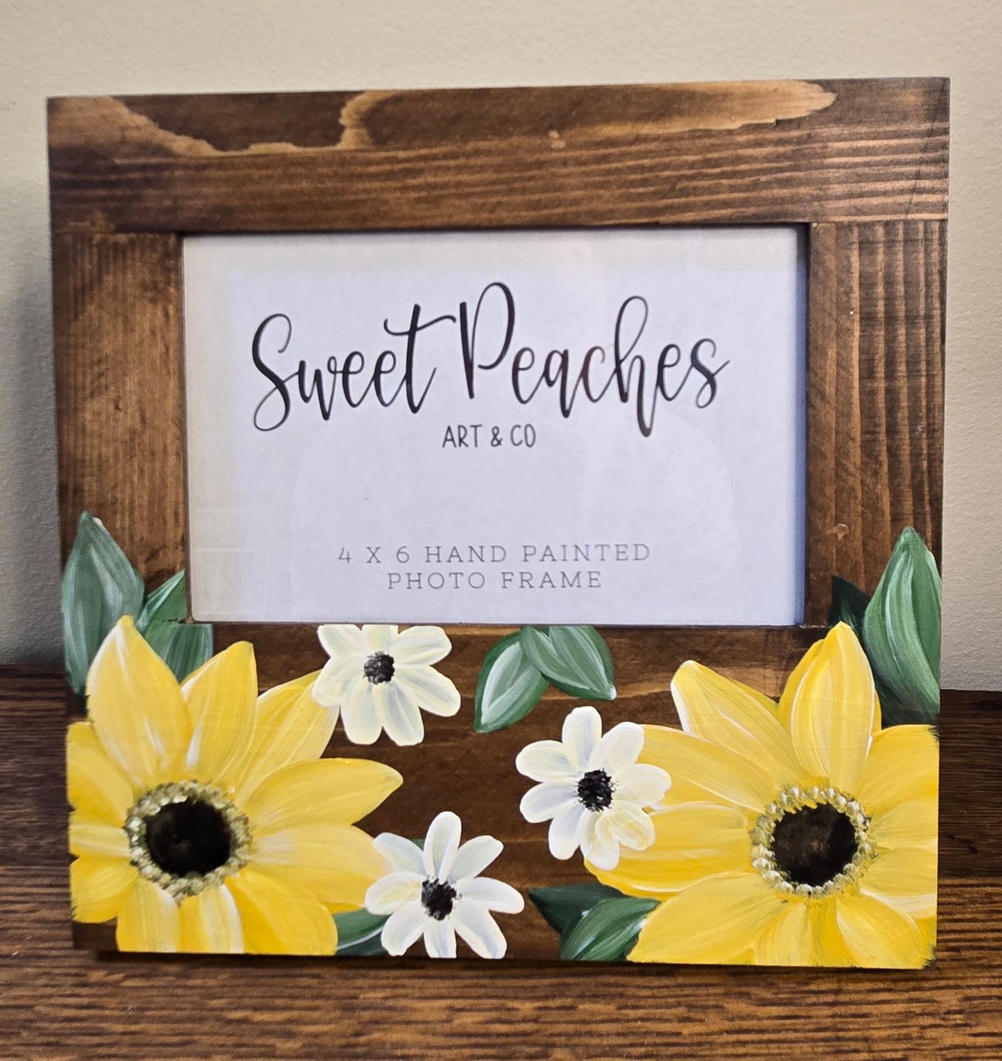 Sunshine Sunflower Garden Hand-Painted 4x6 Keepsake Frame