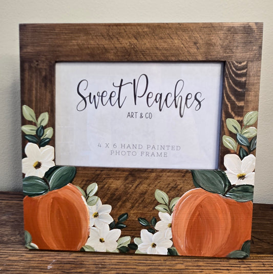 Sweet Peach Garden Hand-Painted 4x6 Keepsake Frame