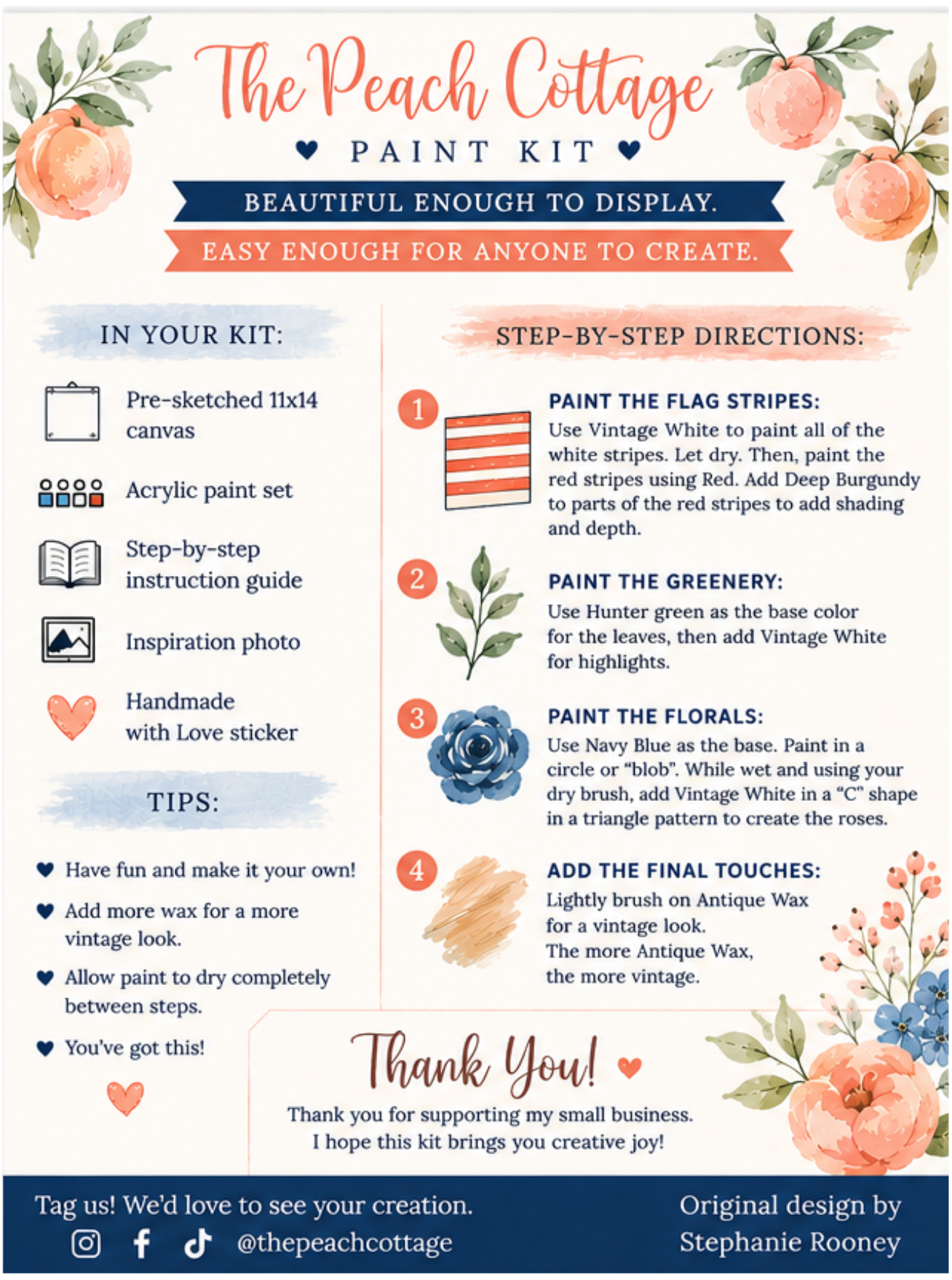 American Floral Canvas DIY Paint Kit